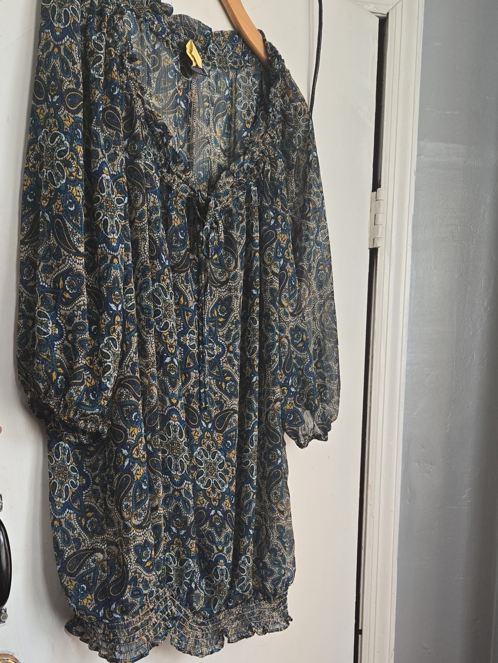 Vintage Faded Glory Paisley Peasant Top Size 3X